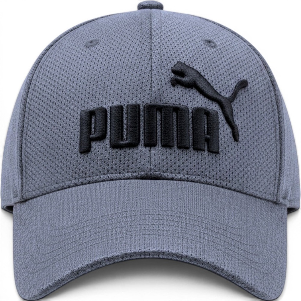 PUMA Evercat Mesh Stretch Fit Baseball Cap Gray Black Mens L/XL Performance